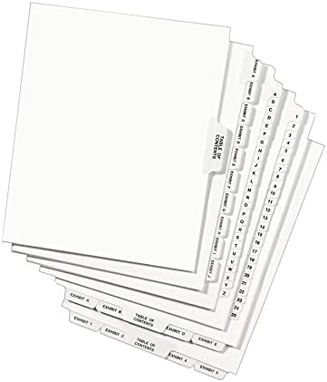Avery 01345 Avery Legal Exhibe Side Divider, Título: 376-400, Carta, White