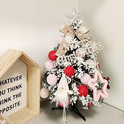 Indyah Christmas Snowflake Lançando a árvore de Natal pré-instalada de mesa, mini árvore de Natal artificial de