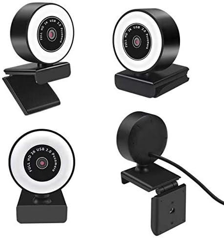 PHONIX USA HD 1080P Webcam LED com câmera de anel de microfone USB Cancelamento de ruído Câmera da web de computador,