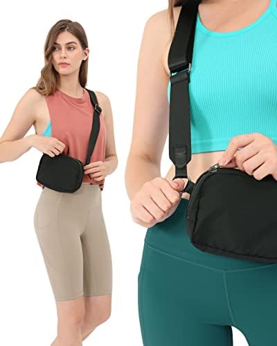 Bolsa de crossbody Ododos com cinta ajustável pequena bolsa de ombro para treino correndo viajando para caminhadas, preto