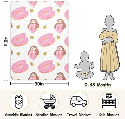 Cataku Sweet Donut Sloth Baby Clanta para meninos meninas Casto de algodão Cama de cobertor Lança macio