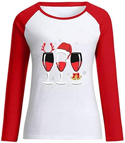Camas de Natal femininas T-shirt de beisebol gráfico de letra