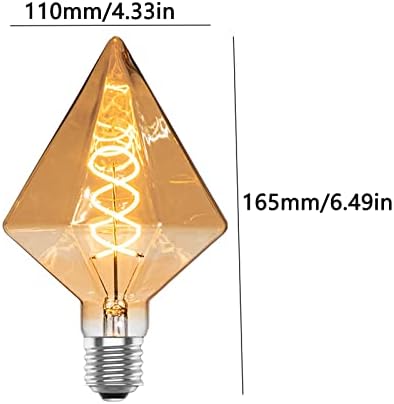Iluminação LXCOM lâmpadas decorativas de Edison 4W D110 Filamentos em forma de diamante LED Bulbos de lâmpadas