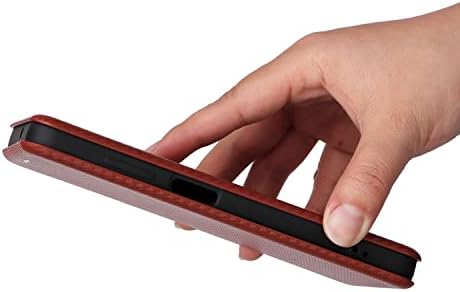 Tayka Cell Phones Flip Casos para Caso Nokia G60 5G, Caso Híbrido de Fibra de Carbono de Luxo Pu+TPU
