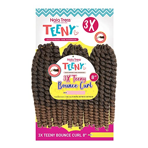Teeny 3 x Bounce Curl Crochet Hair - Extensões de cabelo encaracoladas de 8 polegadas para meninas