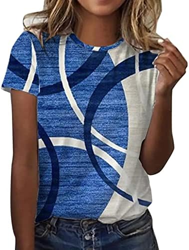 PRIMAÇÃO DIÁRIA DO SUMPLE DIÁRIO DE WOMENS o Tanque de pescoço Tamas de manga curta Camisas de treino casual camisetas femininas de tampas para mulheres h-blue