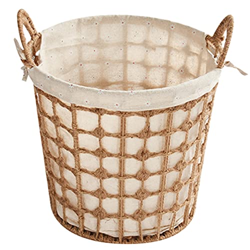 Toyvian Hemp Bely Basket Bins de armazenamento de armazenamento Organizador de cubo de tecido decorativo
