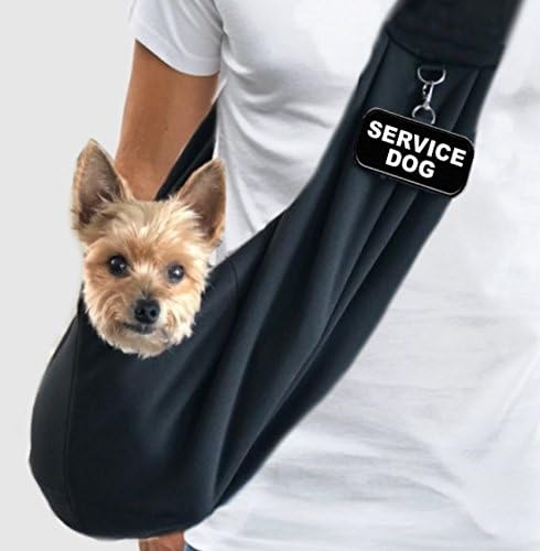 Portador de estilingue de cães de serviço pequeno com etiqueta de identificação | EZ-Sling para