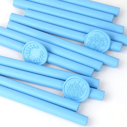 Wasole 12 peças Cuminho de cola azul claro Becas de cera para selo de cera e letra, ótima para convites