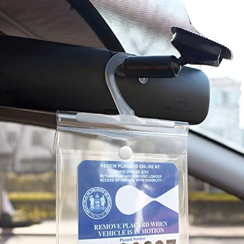 Belomi Handicap Parking Placard Solder, 2 PCs Ultra Transparent Disabled Licity Sign Sign Hange Sleeve,
