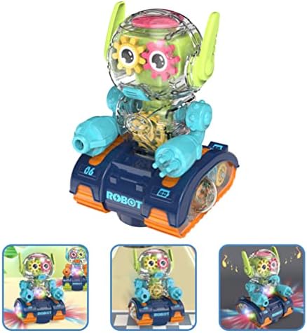 Toyvian Kids Toys Kids Toys Kids Toys Toys Electric Transparent Gear Robot Música Lighting Toy Toy Robot