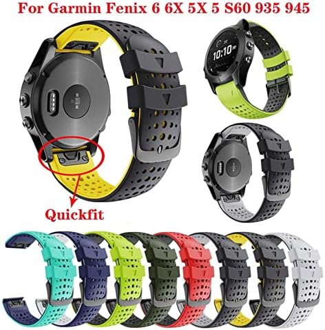 Skm colorido Quickfit Watch Band Strap for Garmin Fenix ​​7 7x 5 5x 3 3 hr 945 Fenix ​​6 6x Relógio Silicone EasyFit