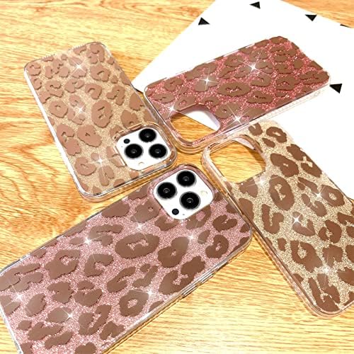 Ziye Compatível com iPhone 13 Pro Max Case Leopard Luxo Cheetah Gold Cheetah Caso de impressão para mulheres,