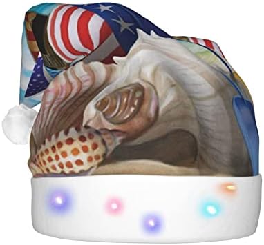 Sea para brilhante chapéu decorativo patriótico do mar com luz LED, pelúcia adulta e chapéu luminoso de festa