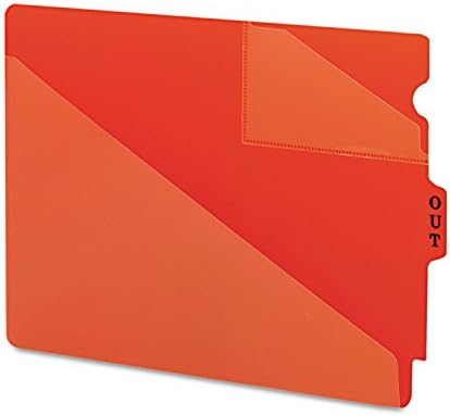 Smead 61960 OUT guias com bolsos de corte diagonal, poli, letra, vermelho, 50/caixa