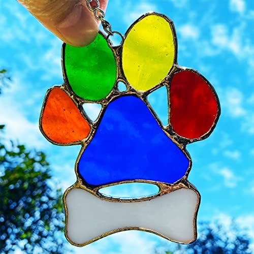 Hengyisha Rainbow Bridge Dog Memorial Gifts SuNcatcher para janela, vitral Janela pendurada Pleda