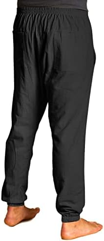 Fr calça para homens estilo harun algodão lavável Cinturão elástico de cor sólida de cor sólida calça