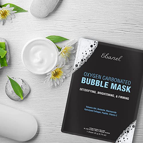 Pacote Ebannel de 10 máscaras de argila de bolhas de embalagem e soro de ácido hialurônico