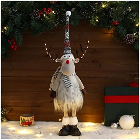 Decorações de Natal de pifude de Natal Ornamento de Elk Doll de pelúcia artesanal com ornamento de árvore de Natal