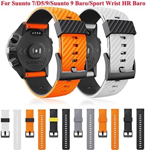 EEOMOIK 24mm Silicone Straps Watch Band para Suunto 7 D5 SUUNTO 9 SPARTAN SPORT WRIST HR BARO SMART RISK PULSO
