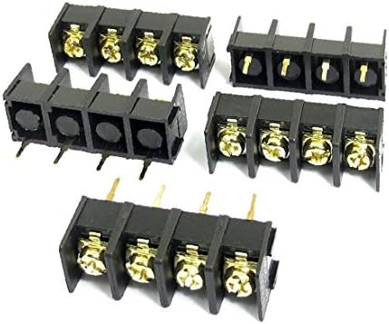 X-Dree 5pcs 300V 25a 4 pino 9,5 mm Espaçamento Linha de linha única PCB PCB Block Block Block Connector