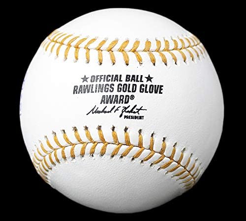 Andruw Jones autografou/assinado Atlanta Braves Rawlings OML Gold Glove Editions MLB Baseball com inscrição 10x