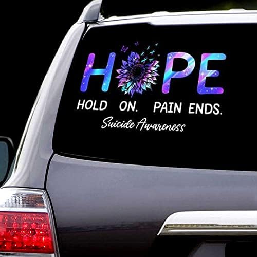 Consciência do suicídio Decalque de carro esperança segure na dor extremidade adesiva do carro Decal