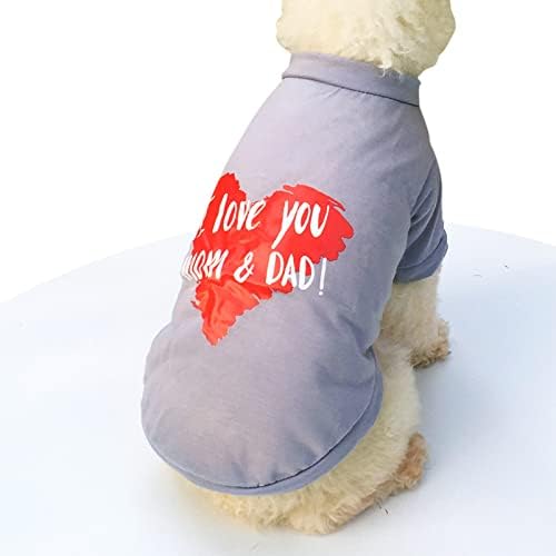 Camiseta de cachorro Camiseta de cachorro de algodão Pet Spring Summer Solwarthirt Loving Heart Mum
