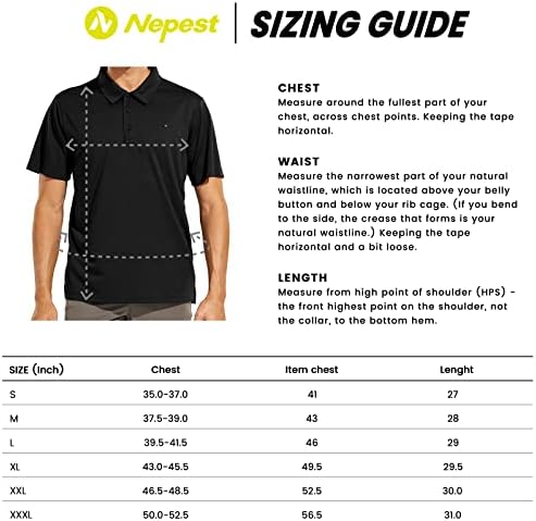 Nepest Men's Dry Fit Tech Tech Polo Shorve-Mantee Camisas de colar