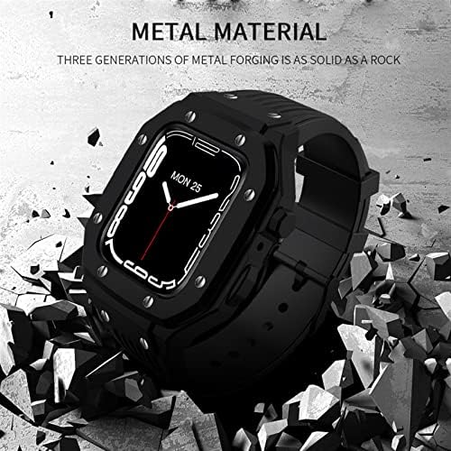Caixa de relógio de liga TWRQA Strap para Apple Watch Series 8 7 6 5 4 SE 45mm 42mm 44mm Metal Luxury Metal