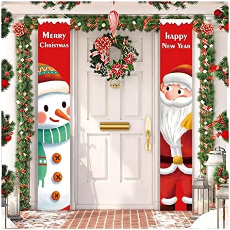 Decorações de Natal de pifude Decoração de porta de Natal Feliz Natal decoração em casa pendurando decorações