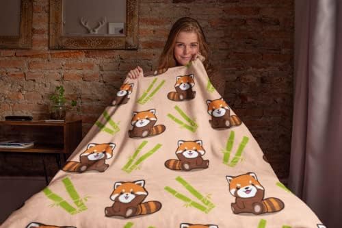 Red Panda e padrão de bambu Cobertores viscos