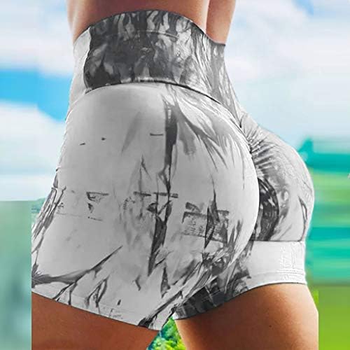 Treino de yoga shorts femininos de cintura alta Controle de barriga de tamanho grande shorts butt hifk scrunch