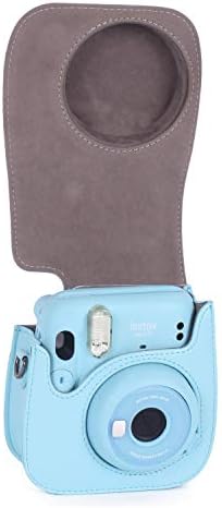 Caixa de câmera instantânea de phetium compatível com Instax Mini 11, bolsa de couro PU com bolso
