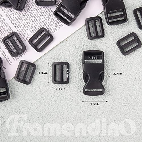 FRAMENDINO, 12 conjuntos de clipes de fivela de plástico de 3/4 polegadas de 3/4