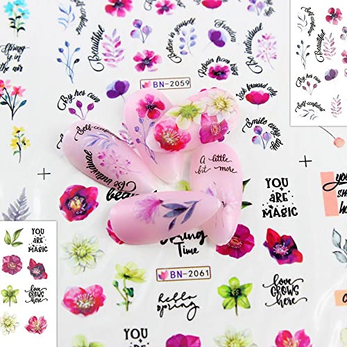 FOILS Sliders Spring 12 Styles Nail Art Sticker Women Manicure Acessórios Árvore Árvore Blossom Florals Diy Uil