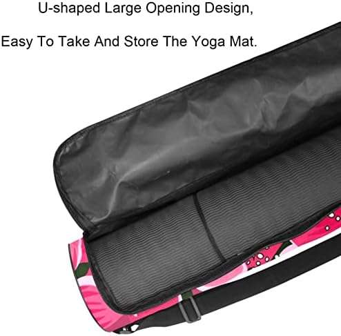 Flores rosa Bolsa de transportadora de tapete de ioga com alça de ombro de ioga bolsa de ginástica bolsa