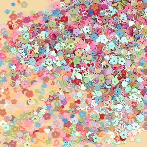 Lianxiao - Nail Art Glitter Star Love Flower Nail Stickins LECINAS DE FIE