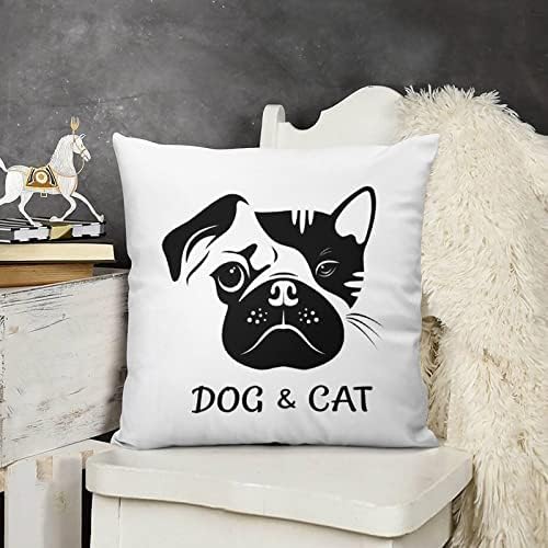 Capas de travesseiro de cães e gatos Capas de travesseiros Conjunto de 2 estojo de almofada para sofá -sofá