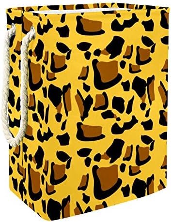 Impressão de leopardo inadequado impermeabilizante lavanderia dobrável cesto para crianças quarto