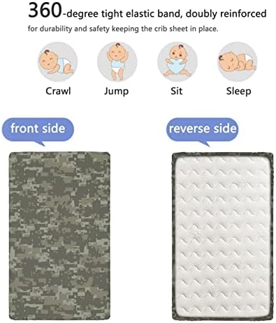 Folha de berço ajustada com tema de camuflagem, colchão de berço padrão folha de lençol ultran material -lençóis