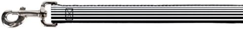 Coleira de fivela para baixo - transição de faixa preta/branca - 4 pés de comprimento - 1,5 de largura