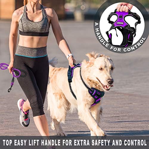 Barkbay sem arnês de cachorro com corda de cachorro reflexivo controle fácil controle confortável e acolchoado