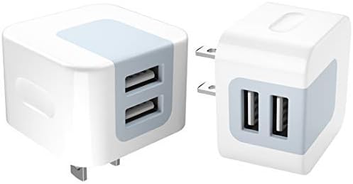 Carregador de parede USB, plugue USB, Dodoli 2-Pack 2.4a Porta dupla 12w Cailtizador de parede Adaptador