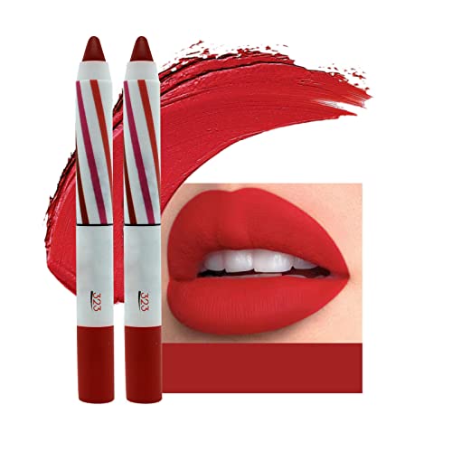 Hidratante lábio de lábio 2pc Lipstick lápis Lobo de lápis Velvet Silk Lip Gloss Maquiagem Lipos de