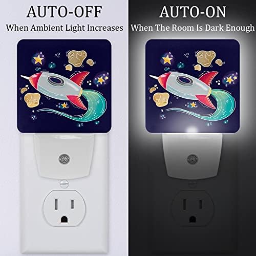 LED Auto-Dusk-to-Dawn Sensor Lamp, 2 compacta luz noturna plug-in para banheiro, quarto, quarto de crianças,