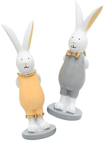 Didiseaon 1 par coelho decoração resina artesão Presentes de coelho coelho decoração de coelho