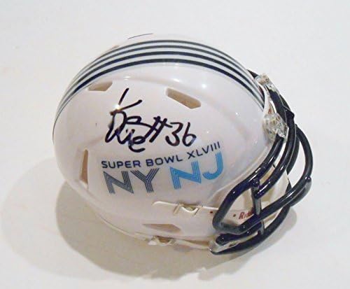 Kayvon Webster assinou o Super Bowl 48 Mini Capacete com Coa XLVIII Broncos 1 - Mini capacetes autografados