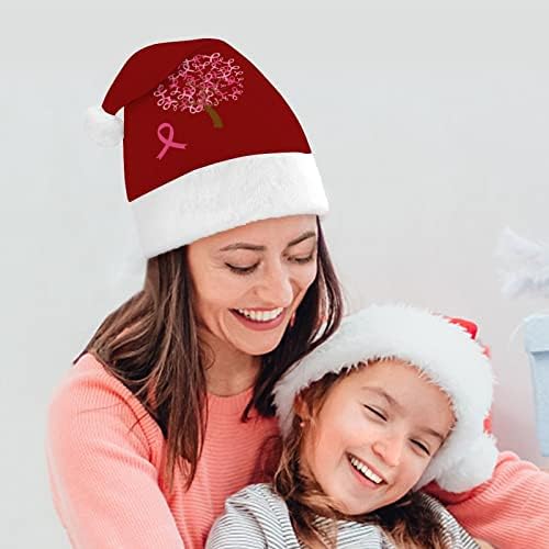 Fibbons da consciência rosa Árvore chapéu de natal chapéu de Papai Noel Hats de Natal engraçados Chapéus