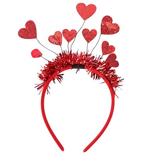 Lurrose Womens Gifts Coração Banda da cabeça amor Em forma de lantejoulas de lantejoulas dia dos namorados